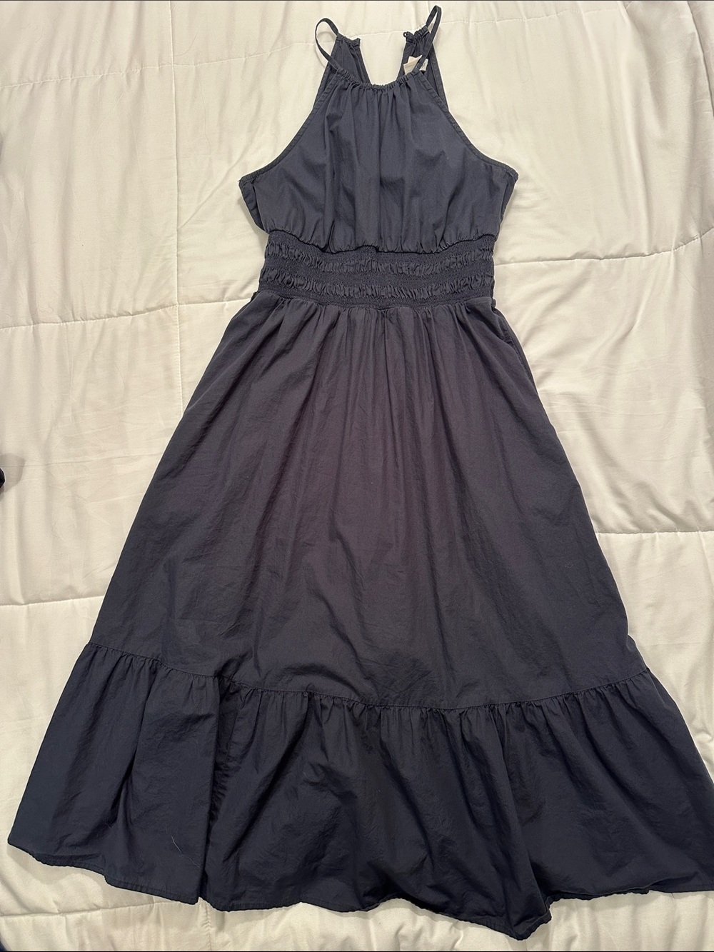 a new day Navy Smocked Halter Maxi Dress